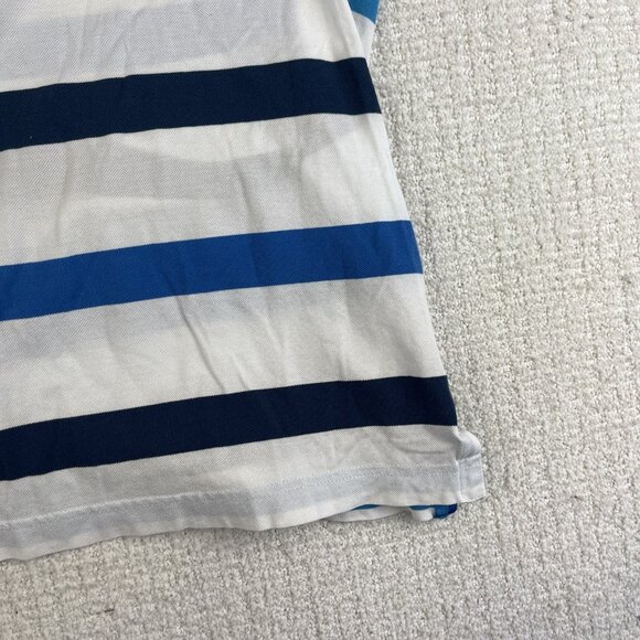 Paul & Shark Mens Sz L Blue Stripped Polo Ocean Team Royal Club *Stained Read* - Picture 5 of 16